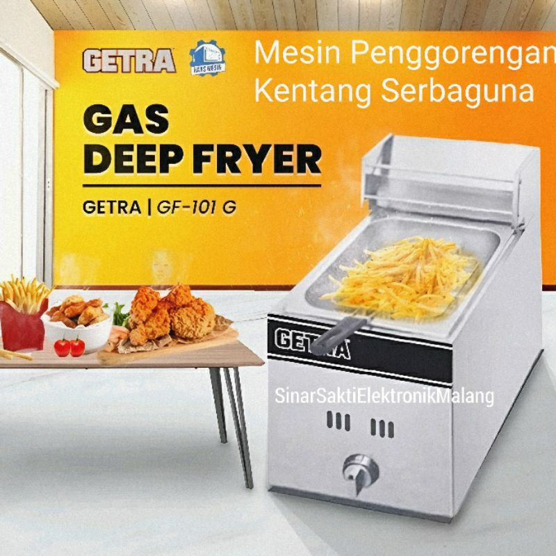 Getra Gas Deep Fryer Mesin Penggorengan Gas Alat Goreng Kentang Serbaguna Panci