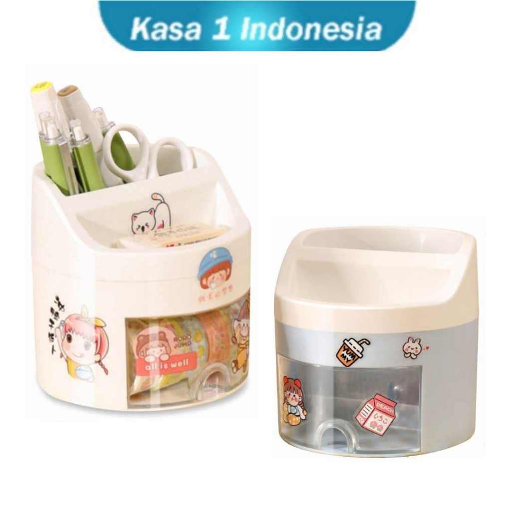 Tempat Pensil / Pena  dengan Laci Desk Storage Organizer Meja