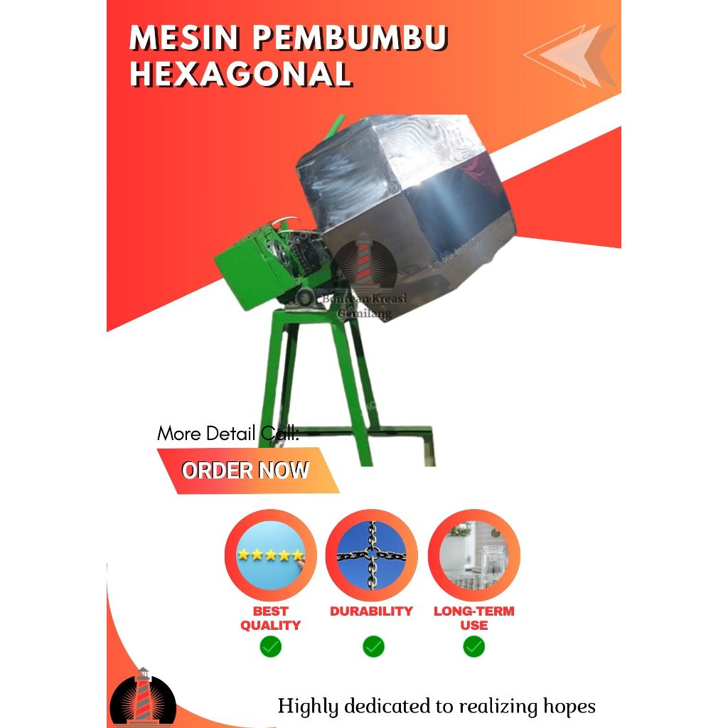 Mesin Pencampur Bumbu Keripik dll. Mesin Pembumbu Hexagonal
