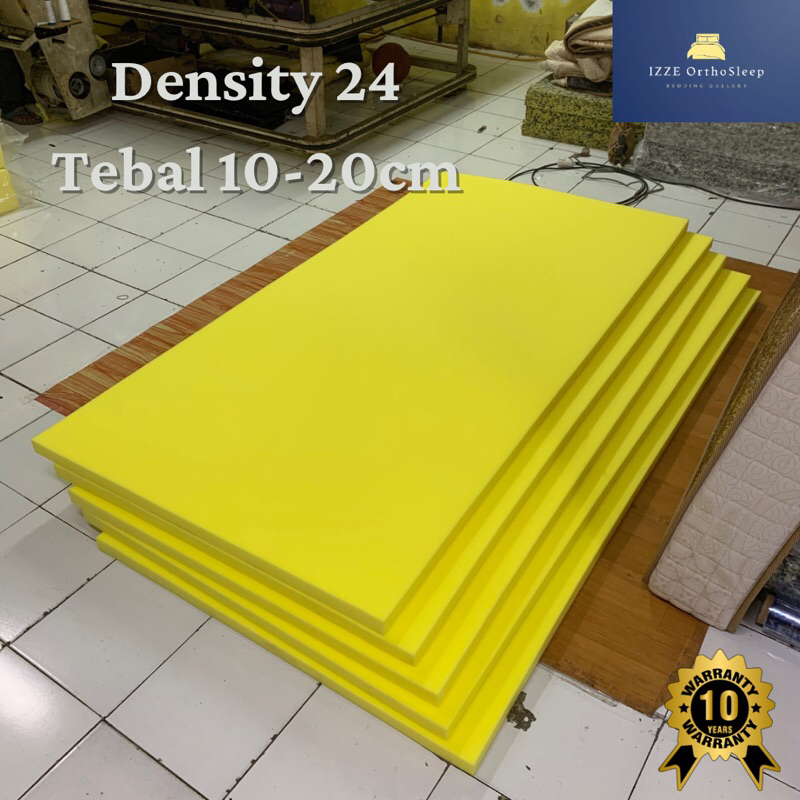 Busa Kasur Super Yellow Lembaran 200x100cm Density 24 Tebal 10cm 15cm dan 20cm Berkualitas Tinggi Aw