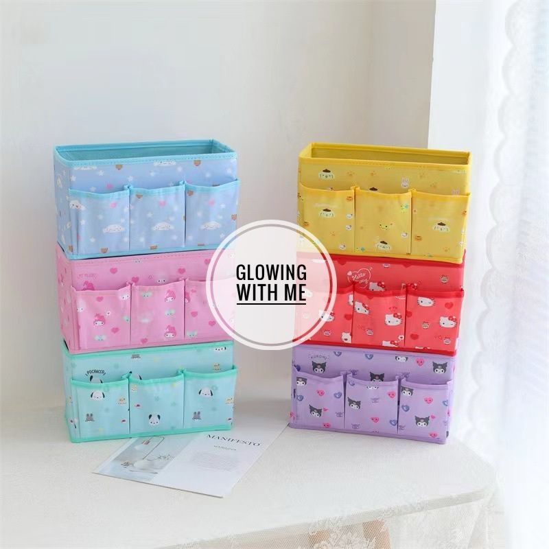 Box serbaguna lucu/cute storage desktop box/foldable box/kotak penyimpanan multifungsi