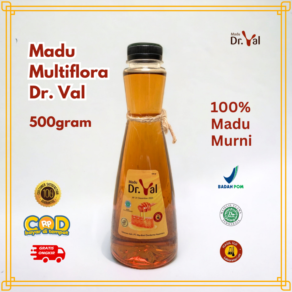 

DISKON 40% Madu Murni Multiflora Kalimantan Dr. Val 500 Gram 100% Pure Honey