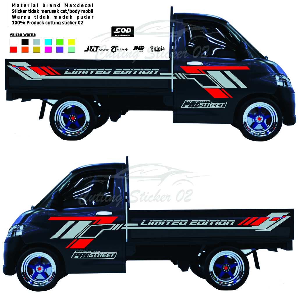 Stiker Cutting Mobil Pickup Grandmax Stiker List Grandmax Stiker Variasi Bodi Samping Pickup Daihats