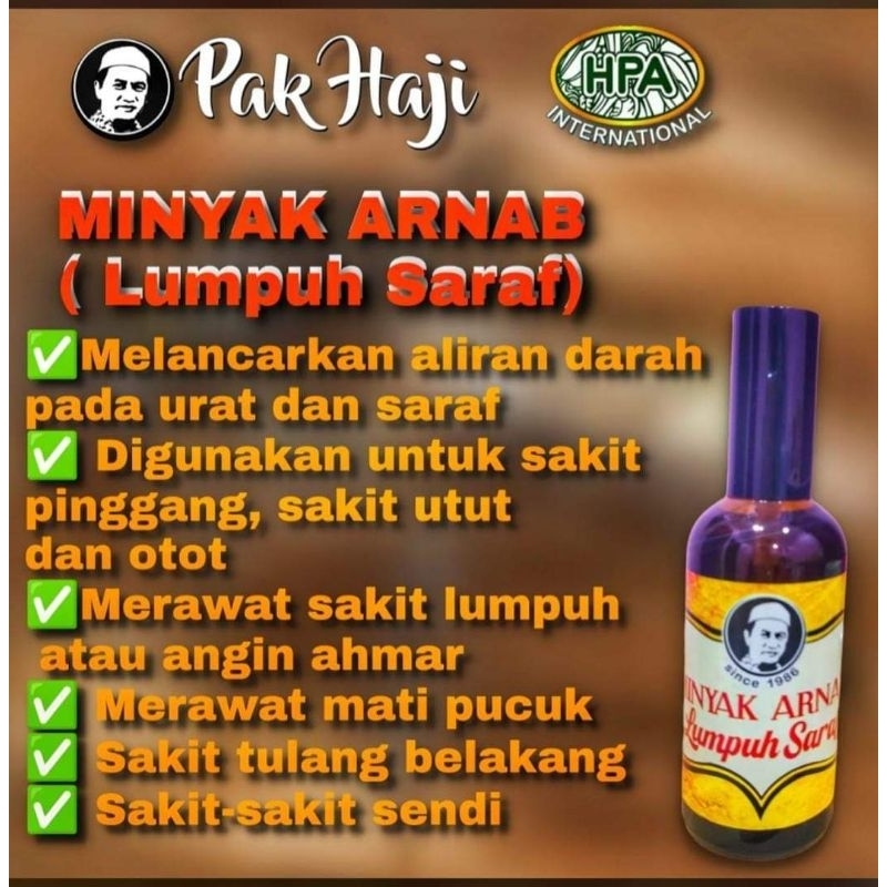 Minyak Arnab HPA Pak Haji untuk lumpuh saraf isi ±100ml