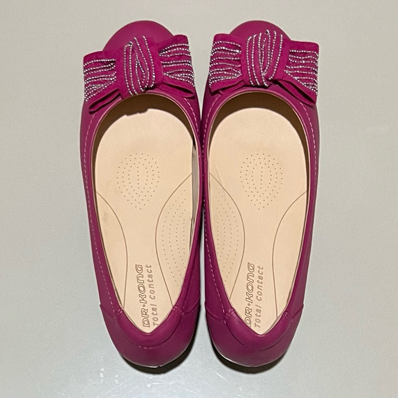 Preloved Sepatu Dr Kong Wedges Round Toe Warna Pink Fuschia Size EU 36 baru dipakai sekali