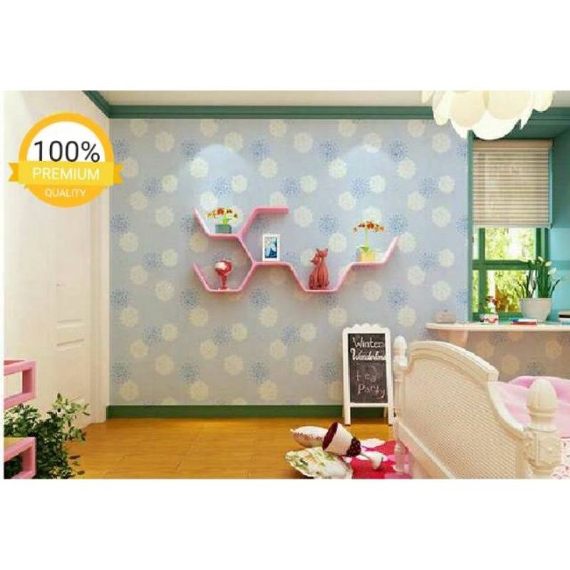 Wallpaper Dinding Sticker Dinding Bunga Dandelion Biru