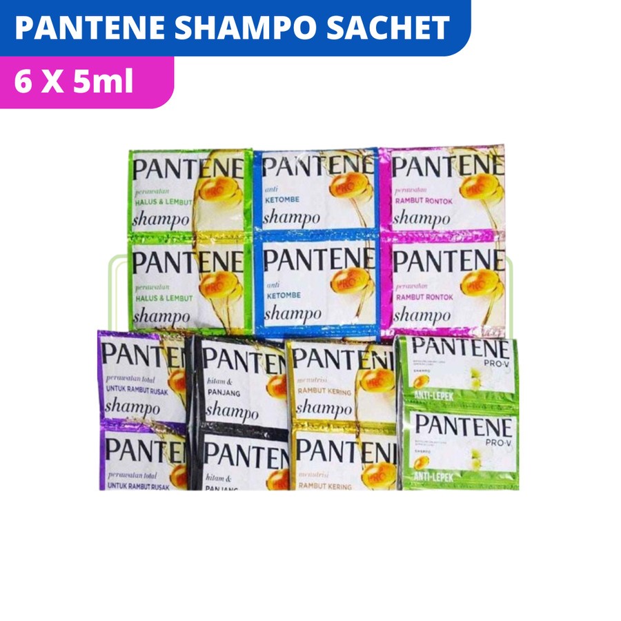 PANTENE SHAMPO SACHET 6 x 5ml - Hitam Glow