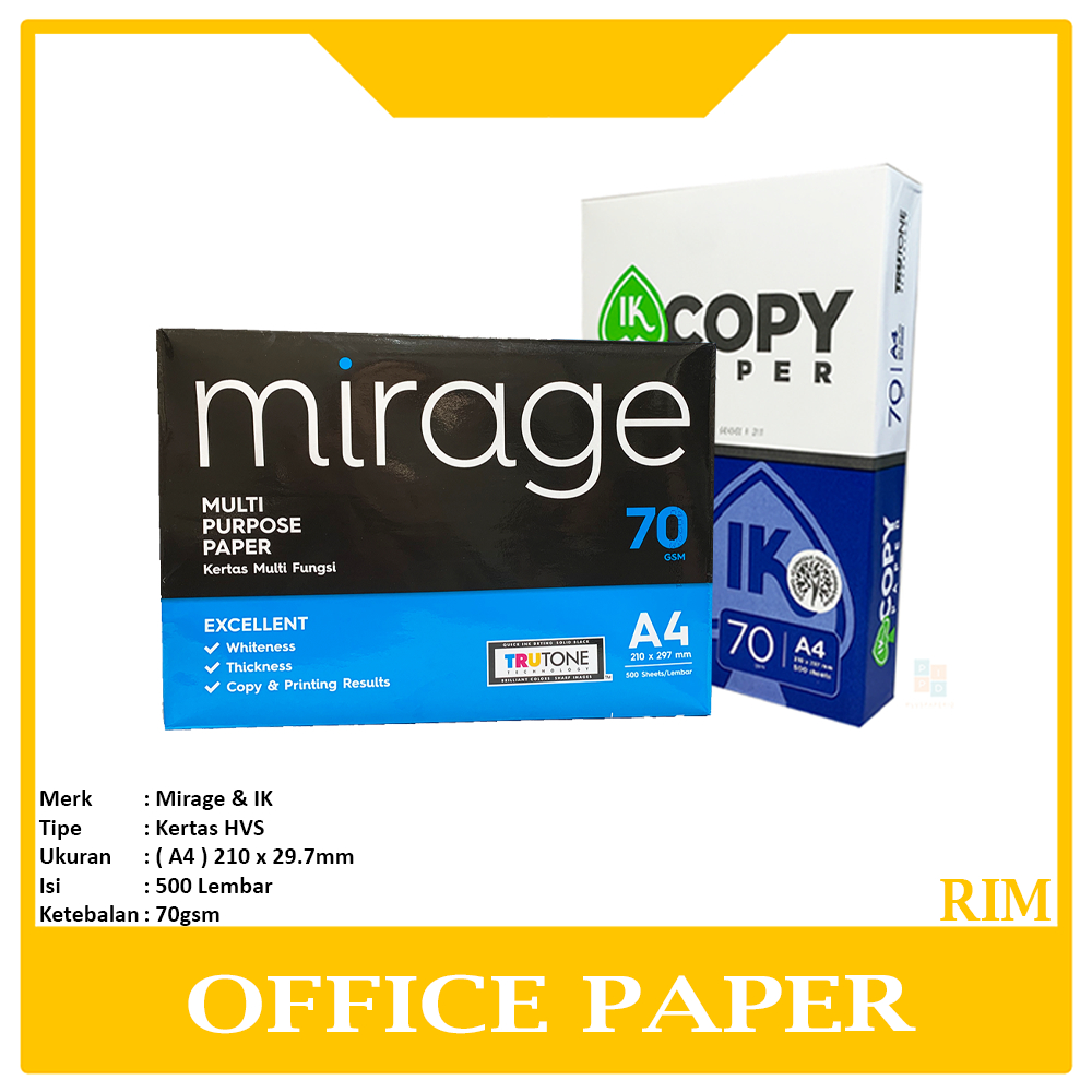 

Multi Brand - HVS Kertas Copy Paper A4 70gsm - Rim