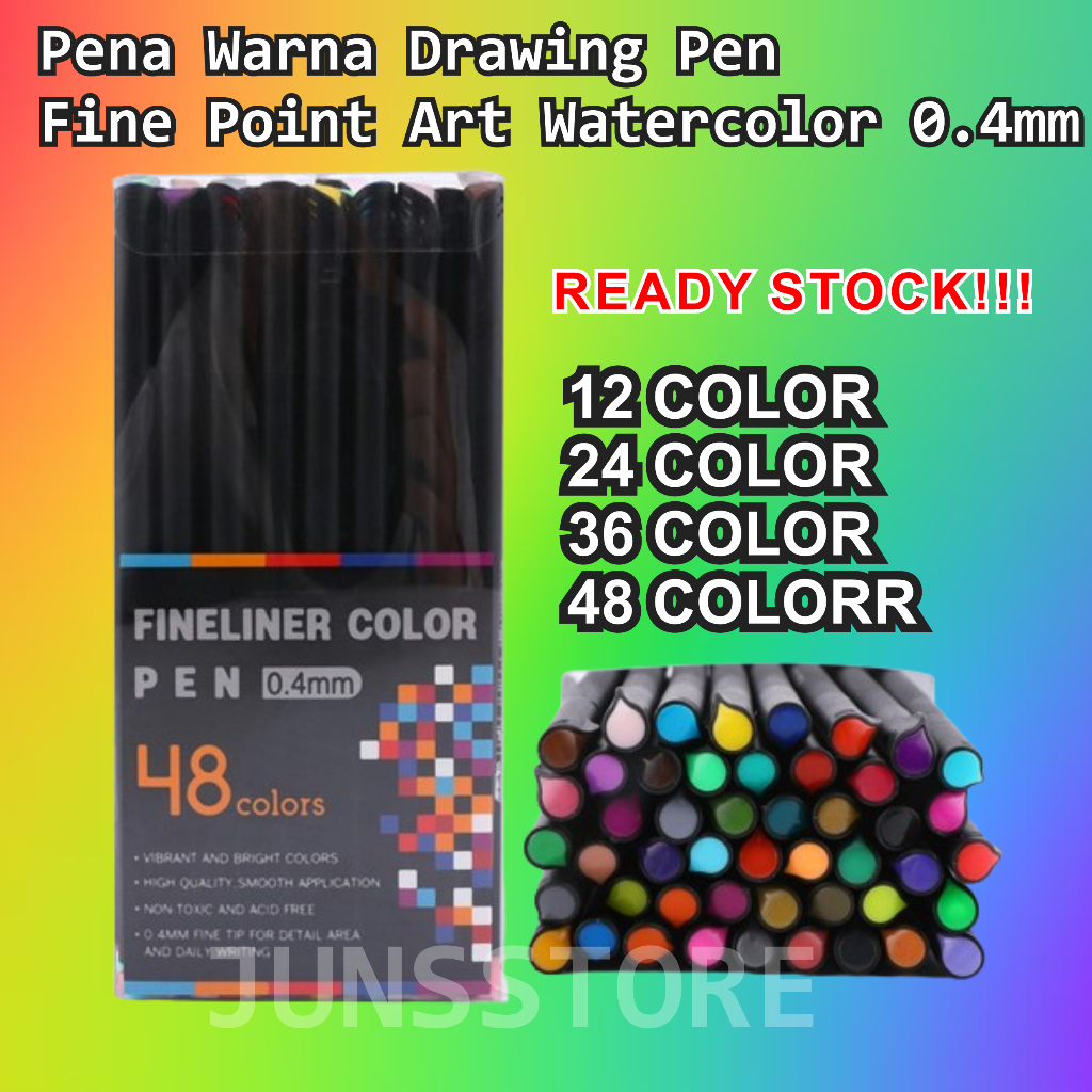 

Promo!! Tlevino Pena Warna Drawing Pen Fine Point Art Watercolor 0.4mm 48 Color - TV4 - Multi-Color / Pulas Pastel Pewarna Mainan Edukasi Anak Seni Melukis