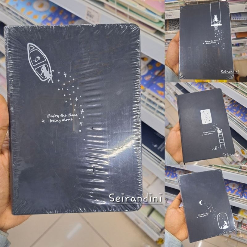 Notebook Hitam Polos Aesthetic Kertas Black Book A5 Buku Catatan Hadiah Kado Unik Mr DIY