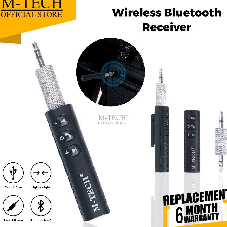 AOV Bluetooth Audio Receiver Jack 35 Music Audio Bluetooth 3 Wireless Audio Receiver Mtech Original