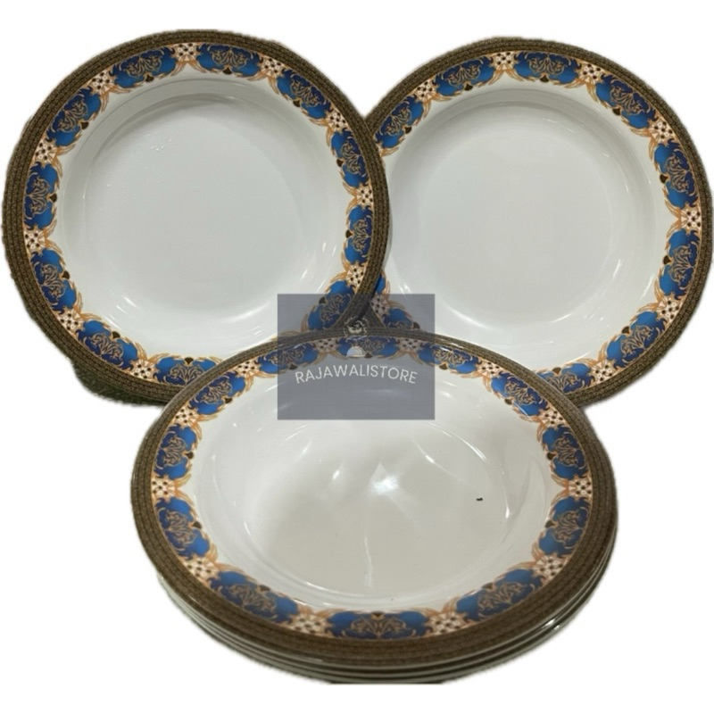 6Pcs/12Pcs Piring makan / piring batik melamin / piring 23cm melamin