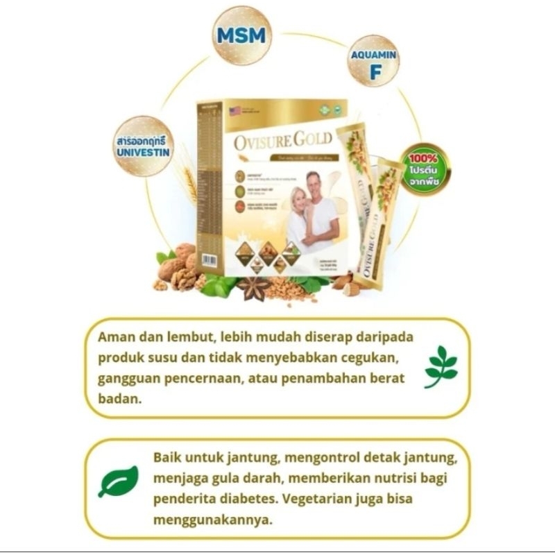 

Ovisure Gold Milk susu vitamin tulang dan sendi nyeri otot asam urat osteoporosis 1box 12sct