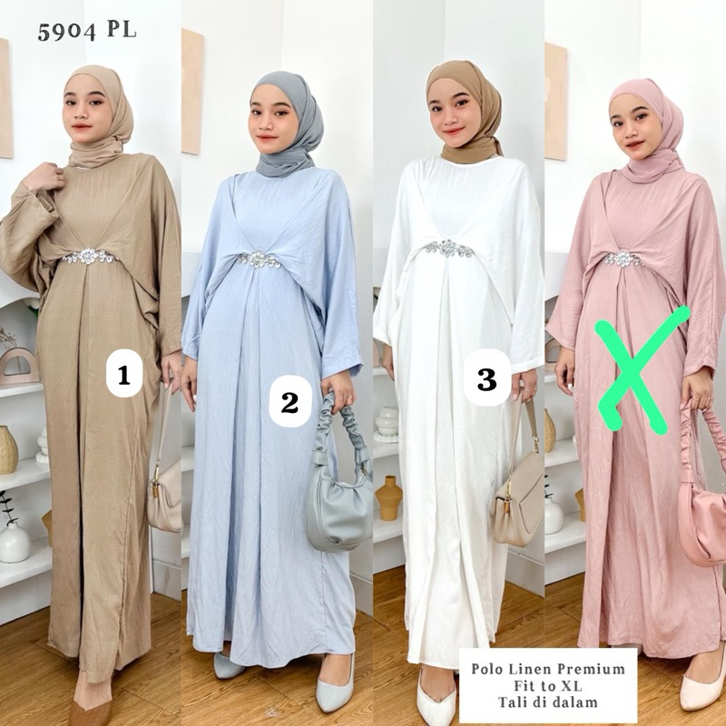 Kaftan polos non busui tali dalam