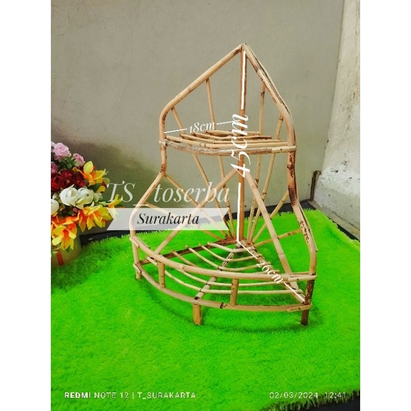 45 cm sudut susun keranjang parcel lebaran / hampers rotan / parcel rotan / parcel lebaran