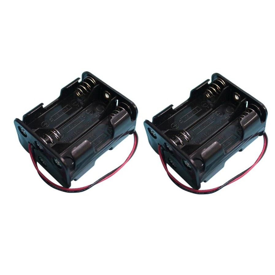 Box Holder Dudukan Baterai AAA Isi 6 baterai 3 slot 2x3 Baterai AAA 3 slot bolak- balik