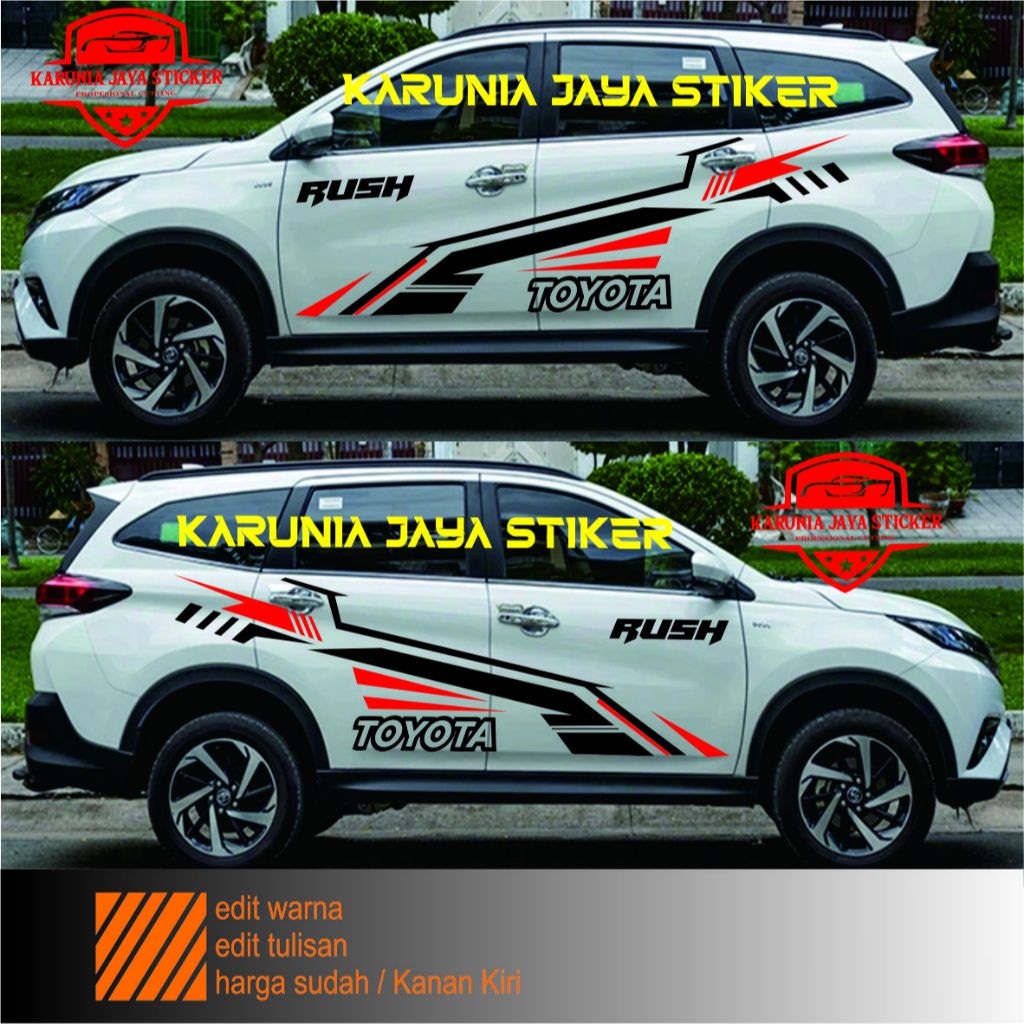 STIKER MOBIL RUSH STICKER CUTTING BODY SAMPING MOBIL RUSH STIKER VARIASI MOBIL RUSH TERIOS