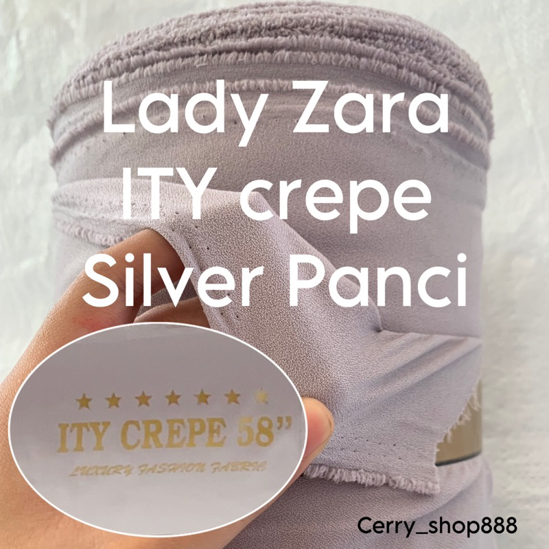 0,5m kain lady zara silver panci kain polos kain lady zara ity crepe abu muda abu silver kain eceran