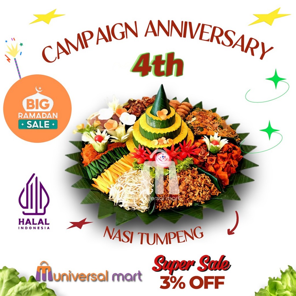 

NASI TUMPENG KUNING PORSI 5 SPESIAL DAGING SAPI ,RENDANG,DENDENG,HALAL DAN SIAP SAJI BISA DI AMBIL SENDIRI