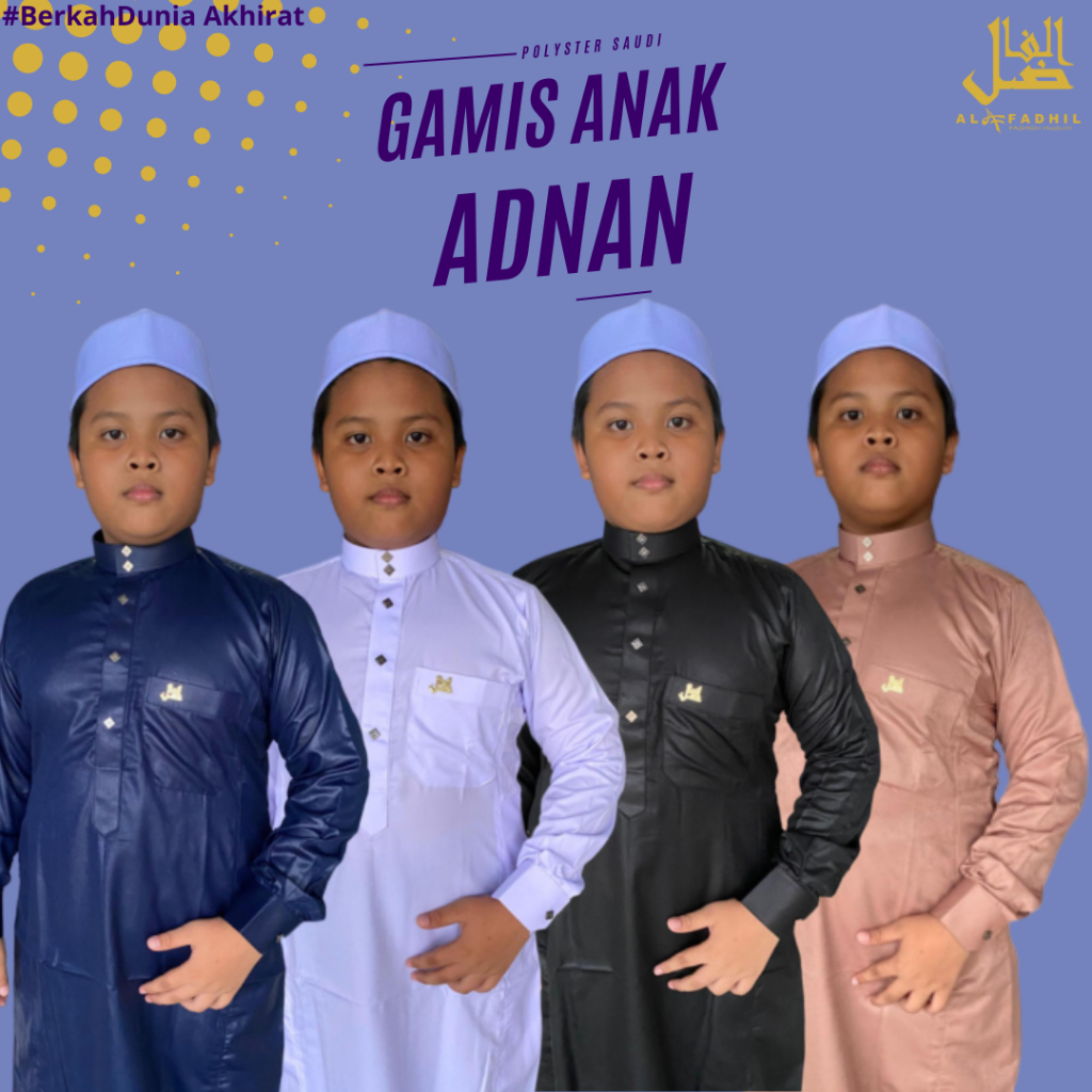 Al Fadhil  ADNAN Jubah Gamis Anak Laki laki Fashion Muslim Jubah Anak Pakaian anak Laki Terbaru