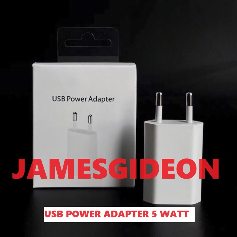 USB POWER ADAPTOR 5W ADAPTER USB IPHONE 5 WATT KEPALA CHARGER IPHONE