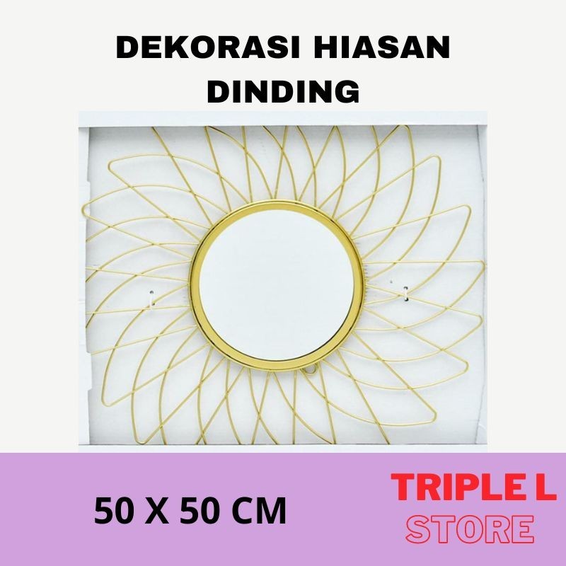 Hiasan Cermin Kaca Dinding Dekorasi Hiasan Dinding Mewah Gold