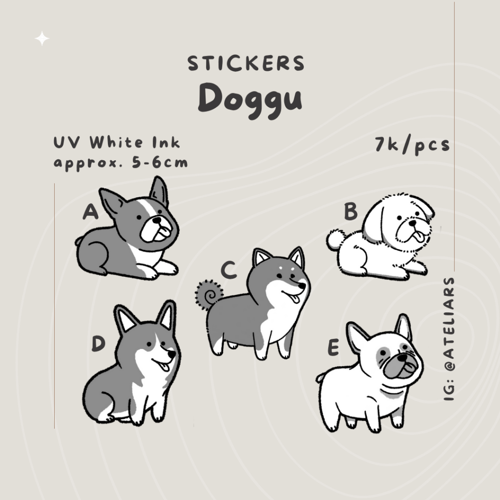 

Sticker Set Anjing Cute Animals Kawaii Stiker Dekorasi Jurnal 3