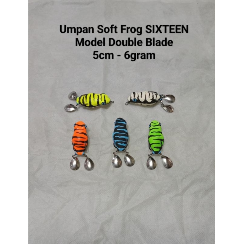 Umpan Soft Frog/Umpan Karet Kodok Hand Made SIXTEEN Model Double Blade