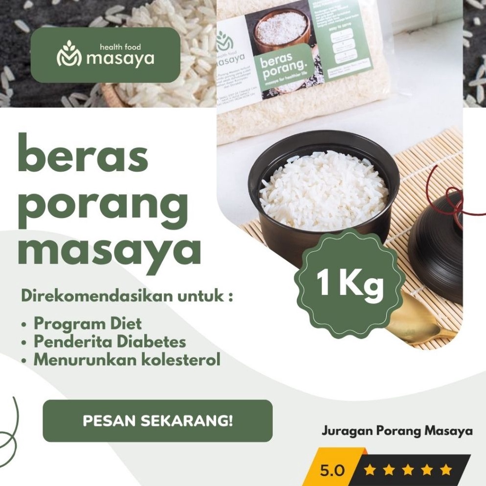 

ERW695 TOK SIAP COD PREORDER BERAS PORANG MASAYA 1kg Beras diet konjac rice beras diabetes beras premium shirataki rice