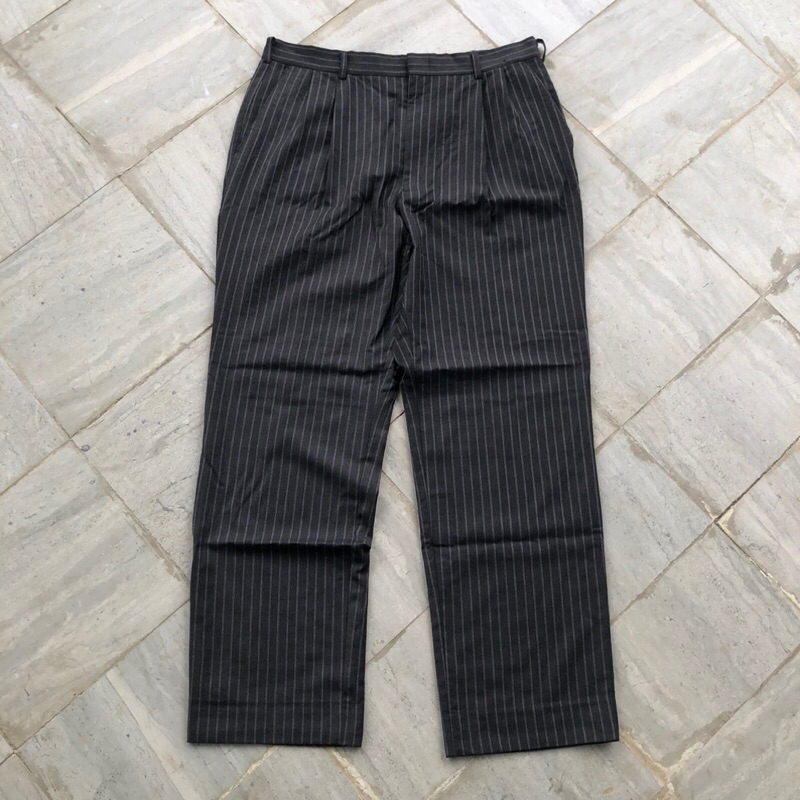 Parkland Homme Trousers Dark Brown Stripe | celana bahan | celana panjang | celana kerja