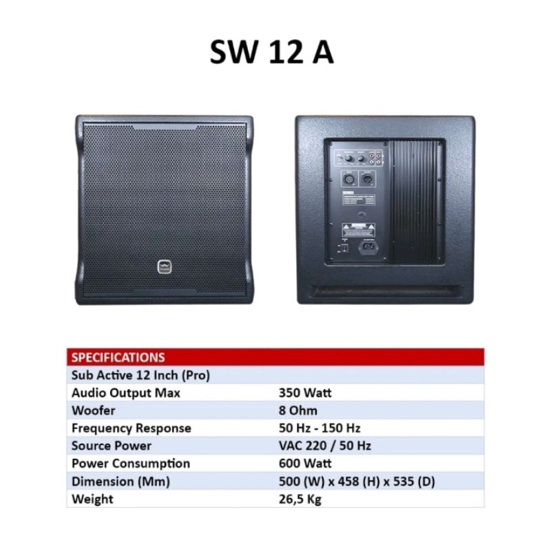 Subwofer Aktif 12 inch Wisdom 12A SW12A