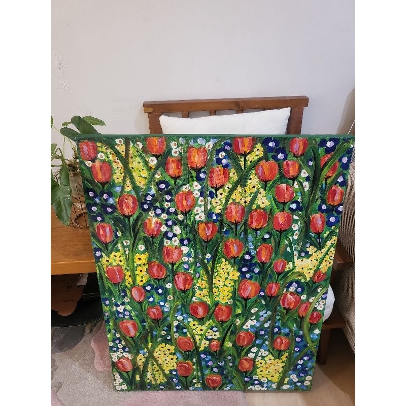 

Big Greeny Tulips.Uk 90x70cm.Lukisan asli cat akrilik di kanvas spanram langsung gantung. Lukisan dinding. Pajangan dinding. Lukisan tangan asli. Lukisan kanvas.