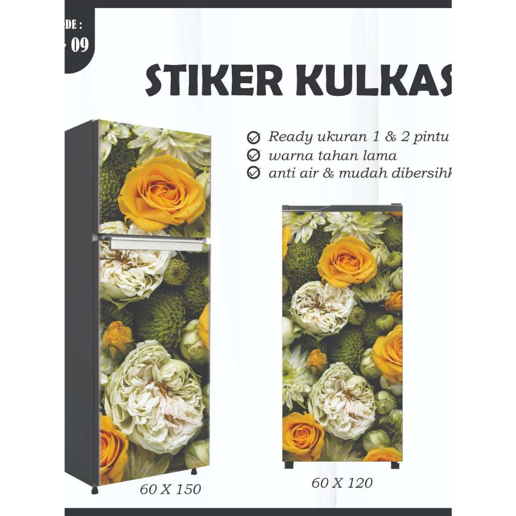 stiker kulkas motif cantik kulkas dua pintu kulkas satu pintu