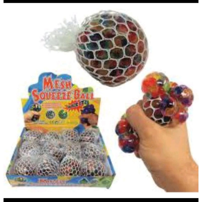 mesball bulat 24 pcs  mesh squish ball jaring squishi