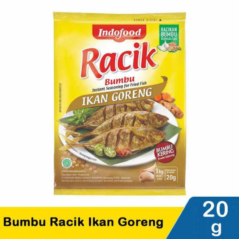 

Indofood racik bumbu racik tempe racik ayam goreng racik ikan goreng 20g