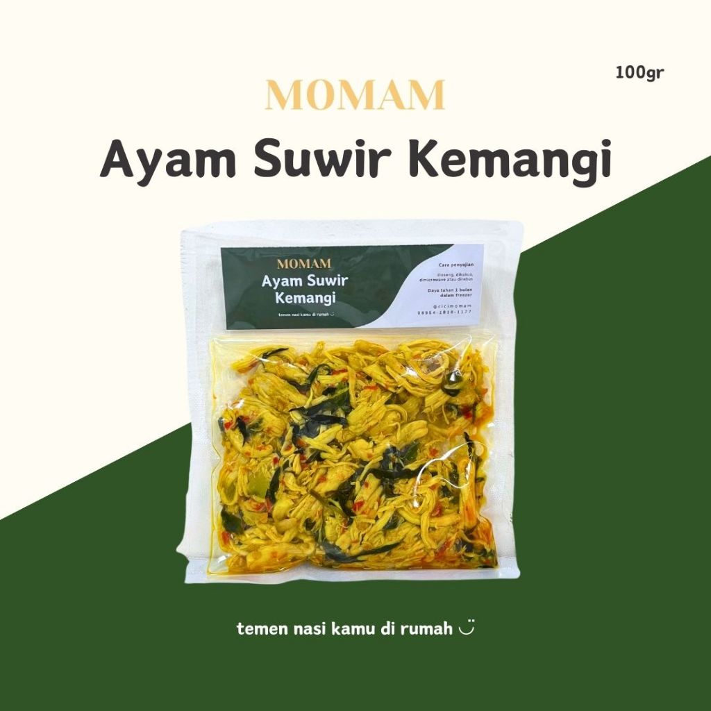 

Ayam Suwir Kemangi - cici momam - frozen siap makan