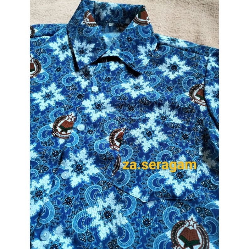 ART Y95L BatikSeragamSekolahBajuBatikLuginaBiruBatikSekolahMts