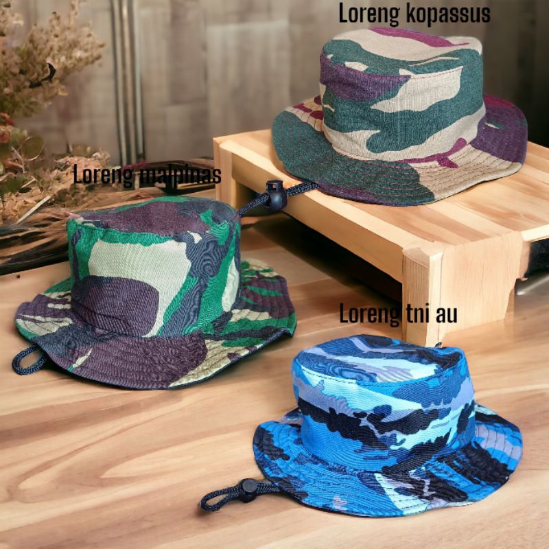 topi rimba anak loreng malpinas - kopassus - tni au - kids army