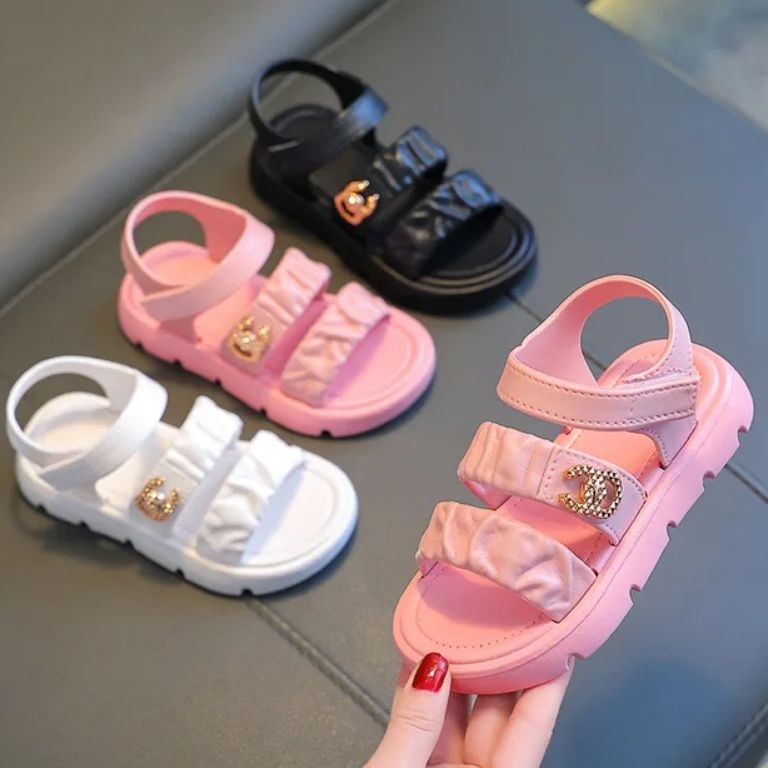 QVU593 GROSIR  Sandal anak perempuan tali belakang sandal anak permpuan kekinan sandal anak import 1
