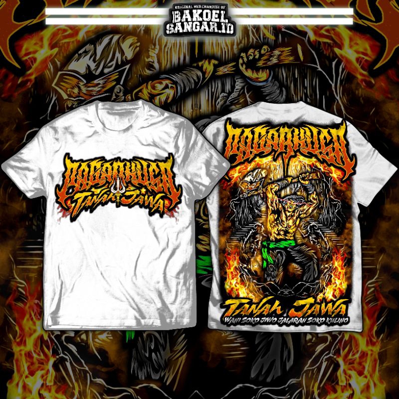 Kaos Pagar Nusa TANAH JAWA VOLT 2 ( A2 FULL PUNGGUNG ) Versi Putih Kaos Pagar Nusa Keren Kaos Pagar 