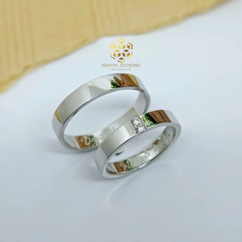 Cincin kawin Couple Silver Berlian Eropa ASLI ORIGINAL 100%
