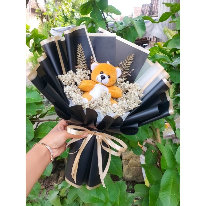 BUKET BONEKA MIX BUNGA KERING / BUKET BONEKA / BUKET BONEKA WISUDA