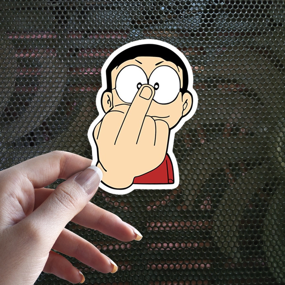 

Sticker Decal Vinyl Tahan Air Nobita Middle Finger