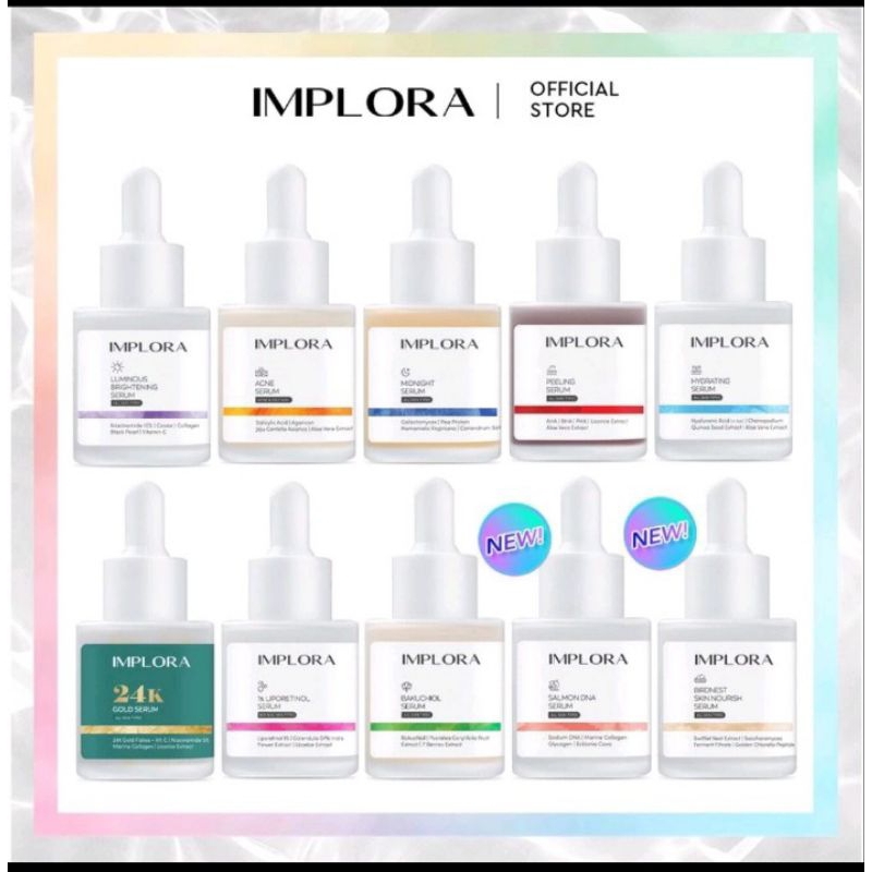 Implora Serum Wajah Implora Face Serum Luminous Bright Serum Acne Peeling Midnight Serum