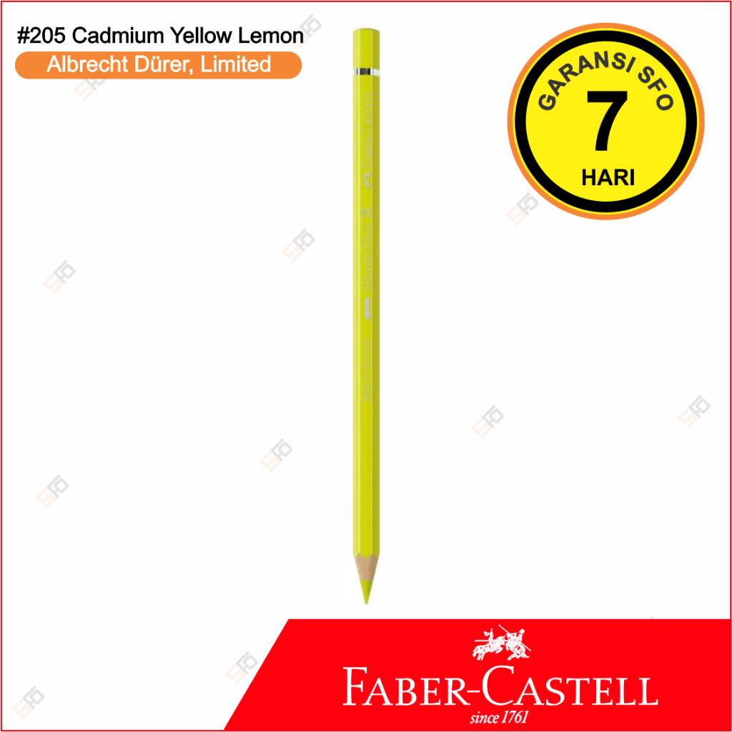 

LE Albrecht Durer Faber Castell Satuan - 205 Cadmium Yellow Lemon - Watercolor Pencil - Limited Edition - SFO Semarang Offiial