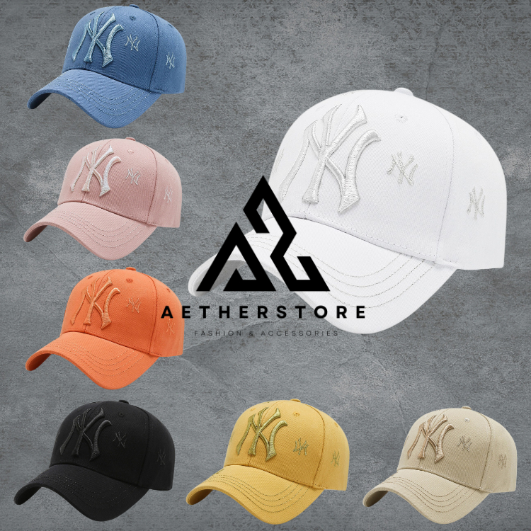 Topi Baseball Dewasa | Topi Baseball Bordir Motif NY Kece Dewasa Laki-laki Perempuan | Unisex