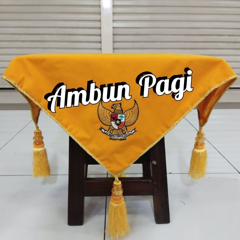 

best seller alas baki upacara bendera alas baki paskibra pake bandulan warna kuning ready stock