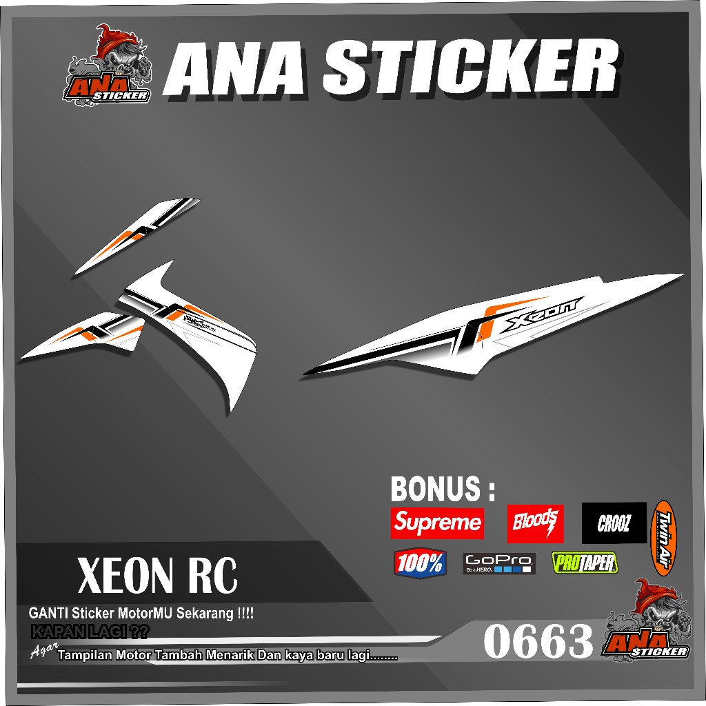 0663 STICKER STRIPING XEON RC VARIASI RACING SEMIFULL