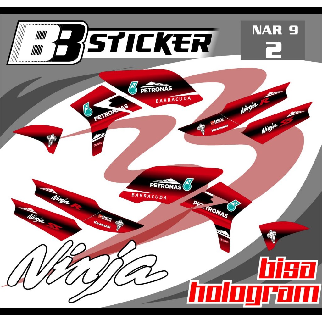 STRIPING PREMIUM Kawasaki Ninja R Ninja SS BISA HOLOGRAM List Sticker Variasi Nar 9