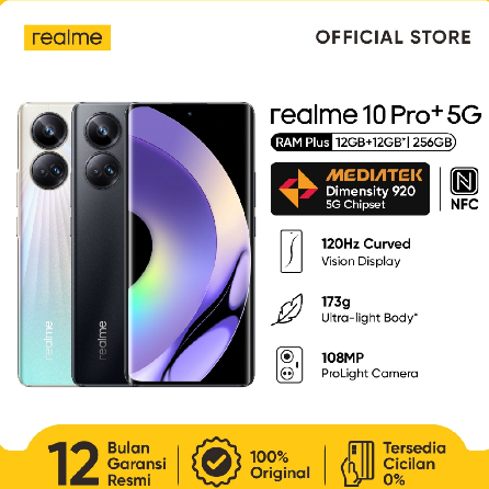 Realme 10 Pro Plus 5G - 12GB 256GB Garansi Resmi
